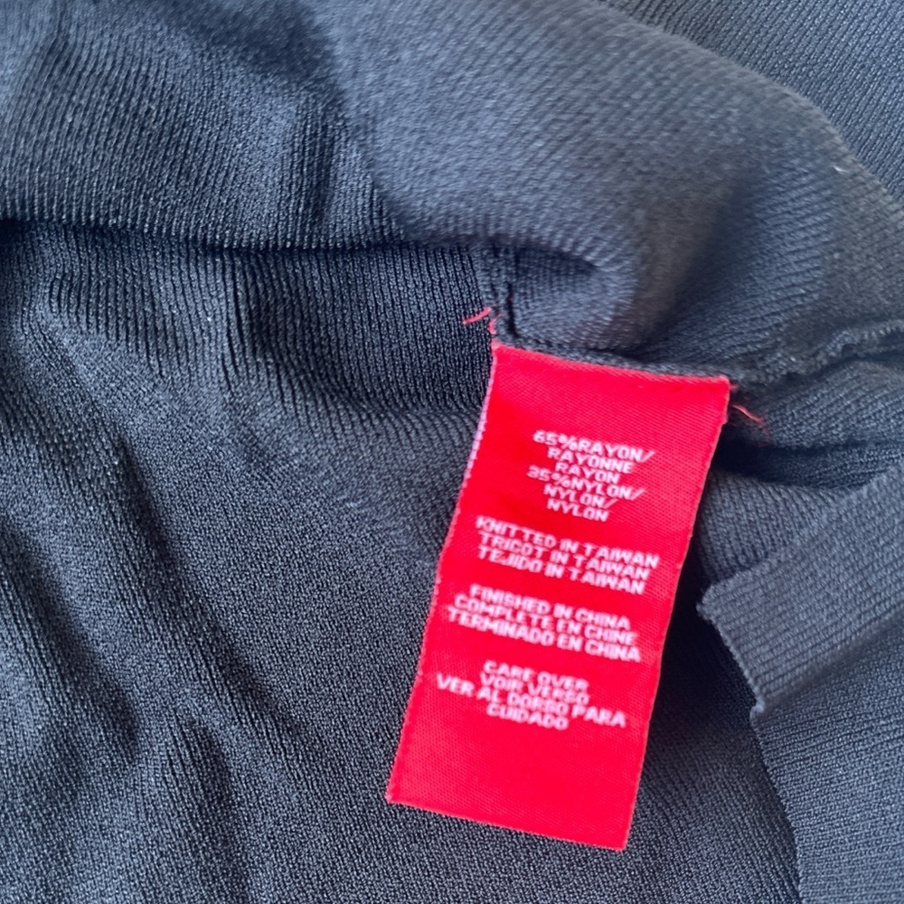 Anne Klein Black Lace Up Rib Knit 3/4 Sleeve Lightweight Sweater Top Medium - Picture 6 of 6